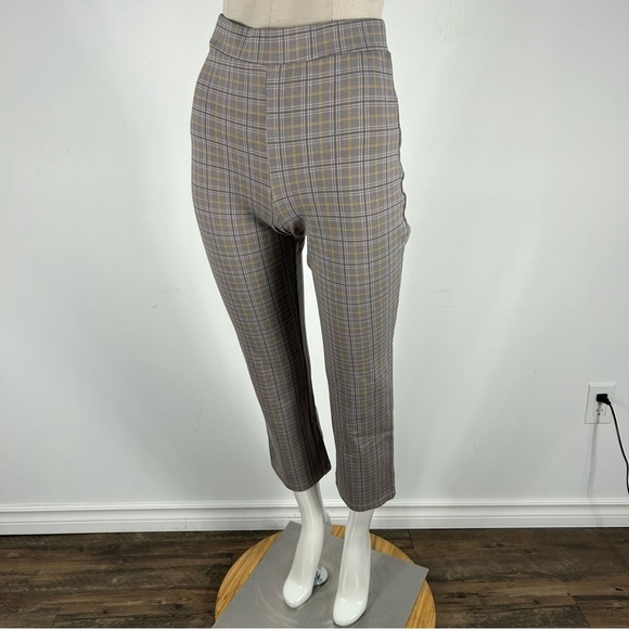 HARLOW women Gray Plaid Pants M - Picture 5 of 12